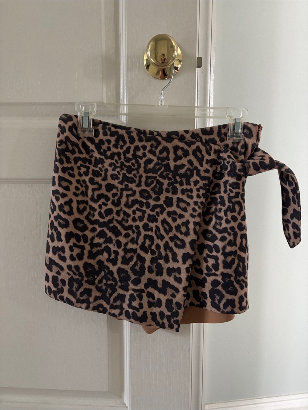 Zara Leopard Print Wrap Mini skort